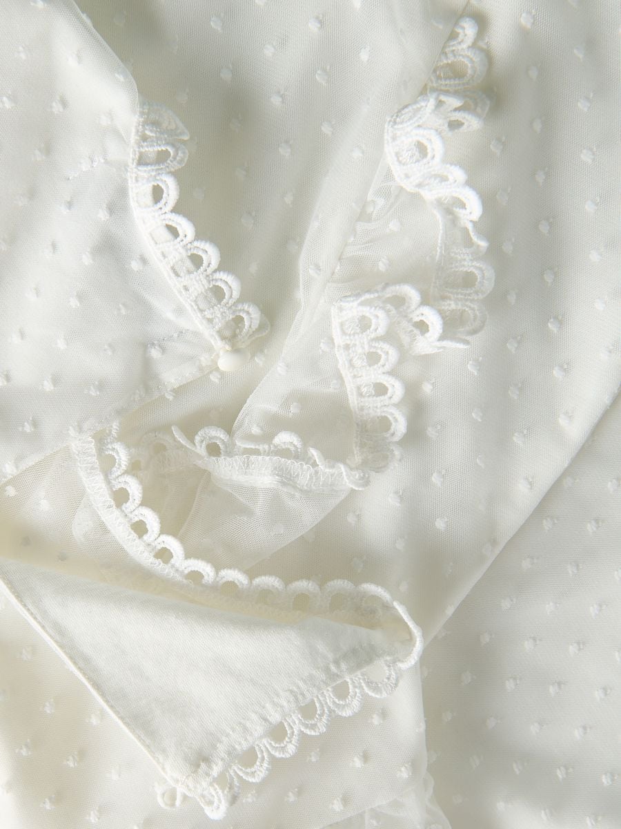 Ruffle hem blouse - cream - RESERVED - 6