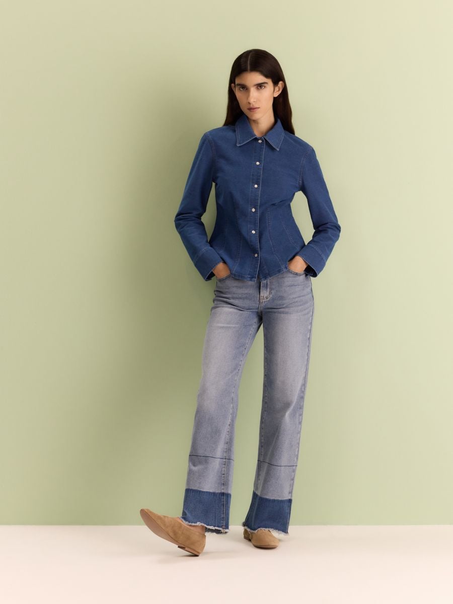 LADIES` JEANS TROUSERS - indigo jeans - RESERVED