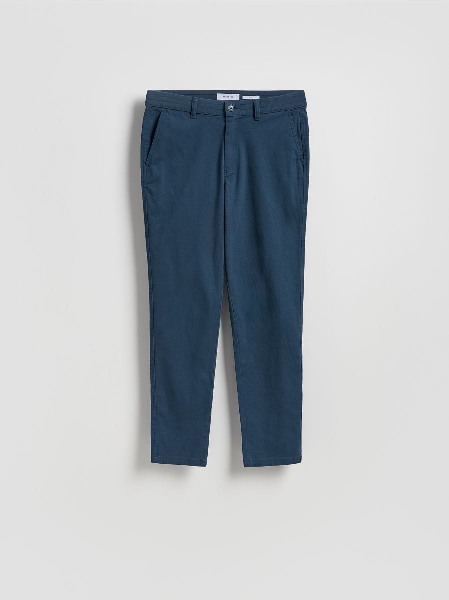 Chino slim cotton rich trousers - steel blue - RESERVED