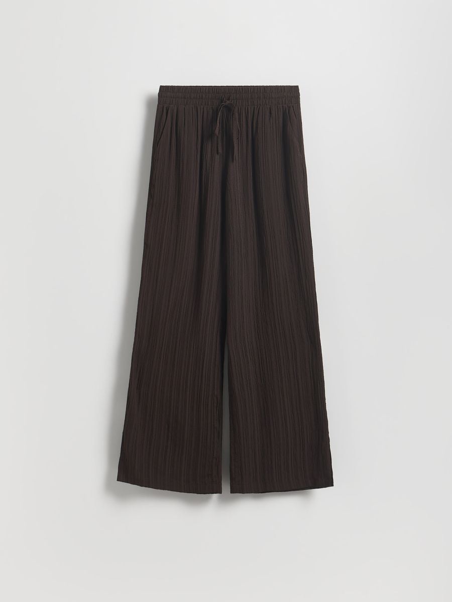 Structural fabric trousers - dark brown - RESERVED