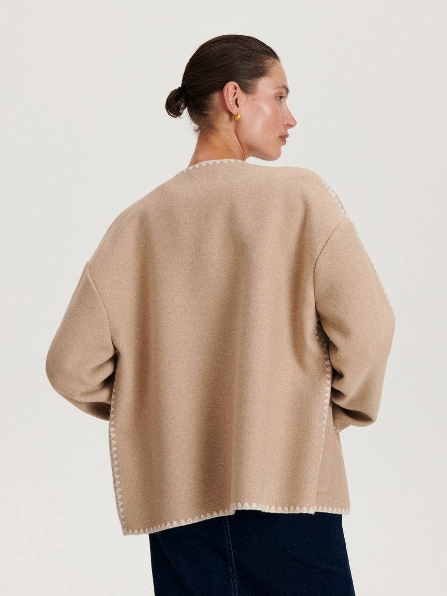 Jacke mit Wollanteil - beige - RESERVED - 3
