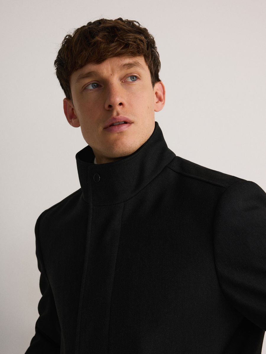 Coat with stand up collar - black - RESERVED - 5