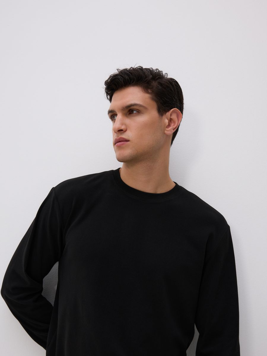 Regular fit long sleeve T-shirt - black - RESERVED