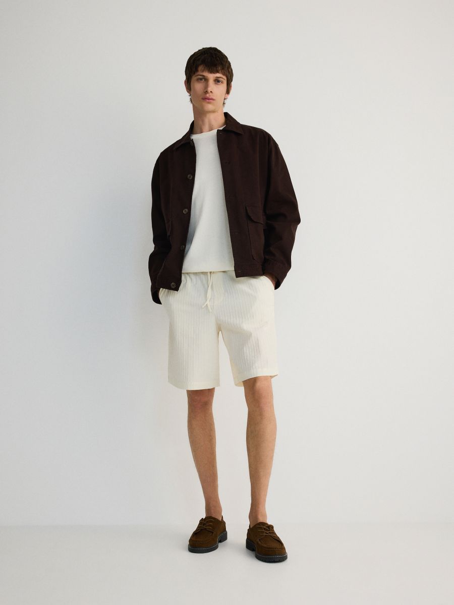 Loose shorts with tie detail - cream - RESERVED - 5