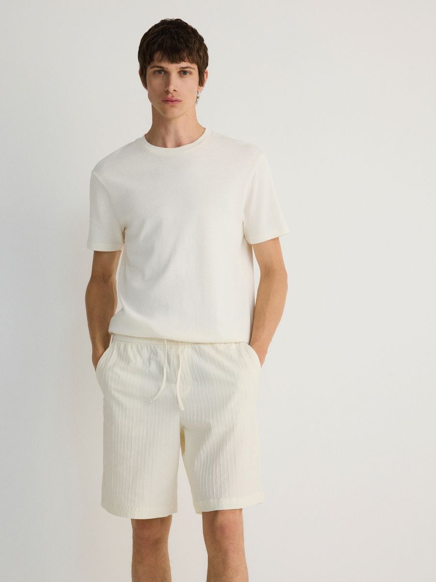 Loose shorts with tie detail - cream - RESERVED - 4