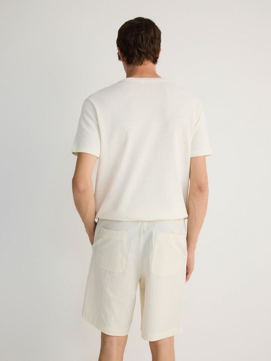Loose shorts with tie detail - cream - RESERVED - 3