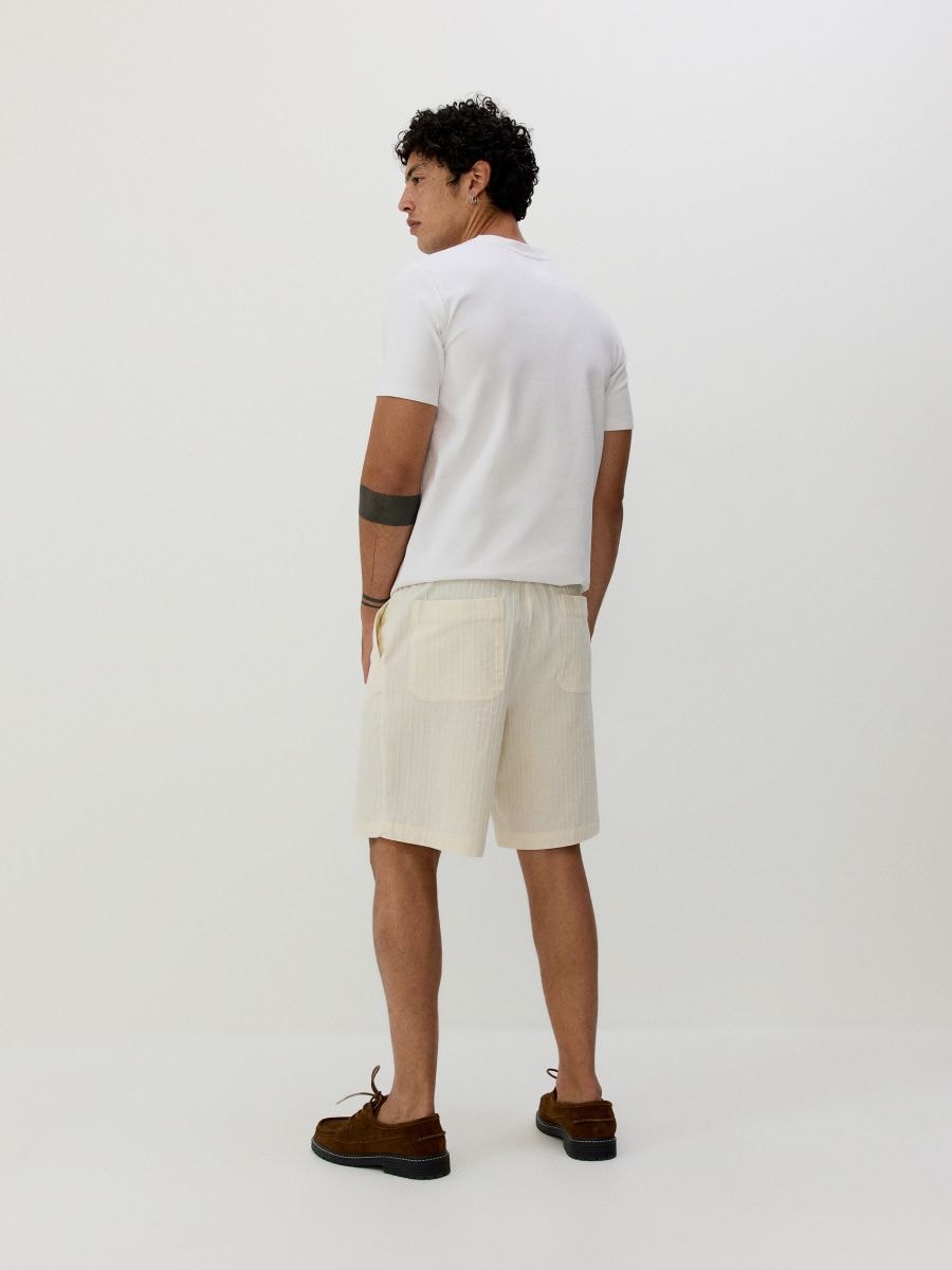 Loose shorts with tie detail - cream - RESERVED - 4