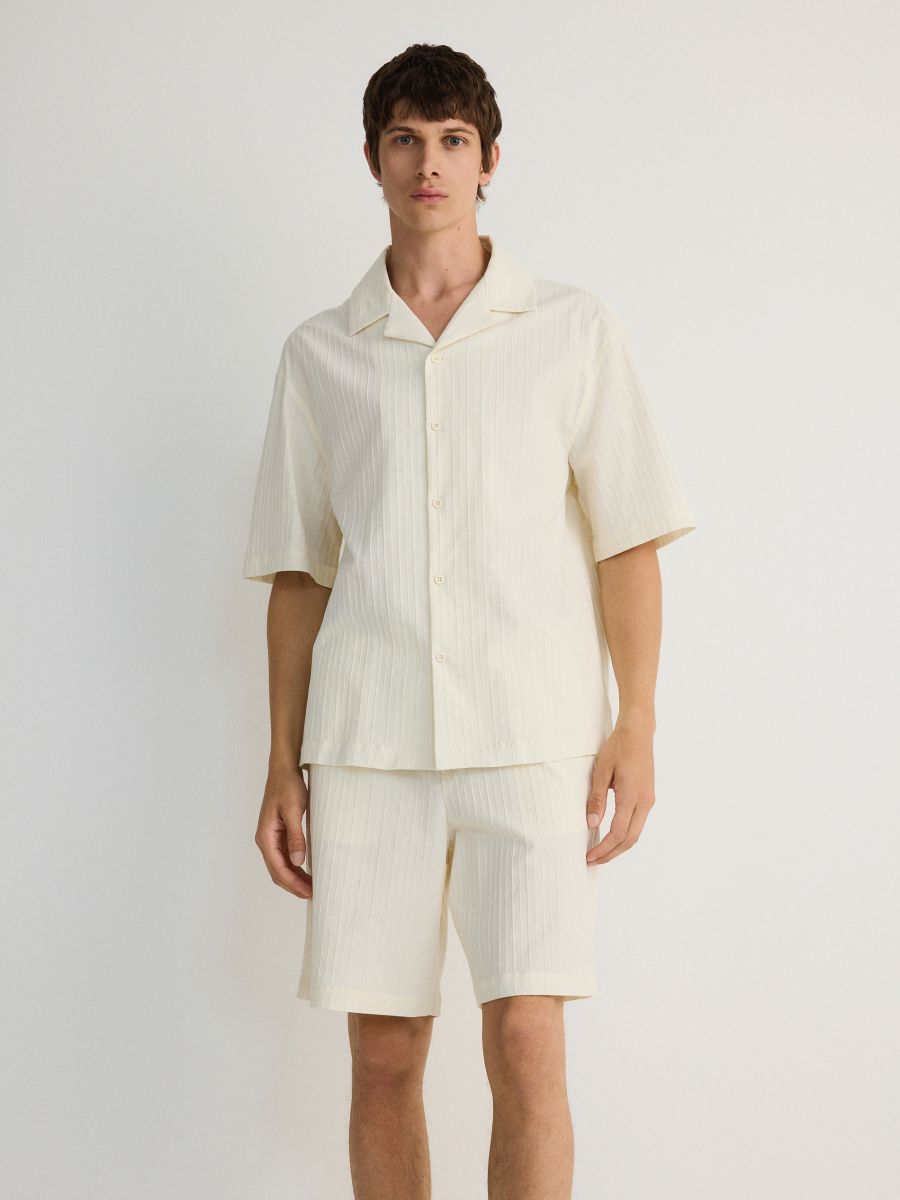 Loose shorts with tie detail - cream - RESERVED - 2