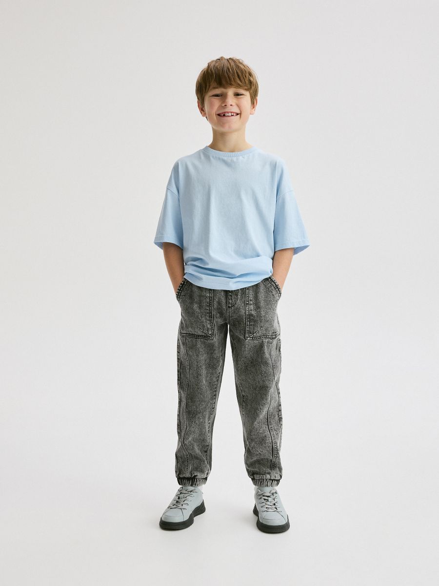 BOYS` JEANS TROUSERS - sivo - RESERVED