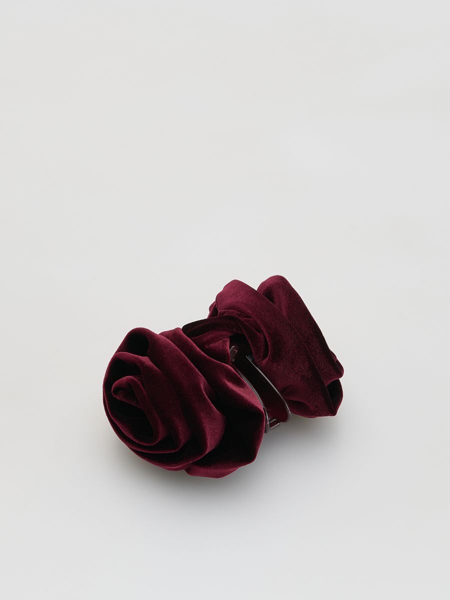 Velvet hair clip - mahogany - RESERVED