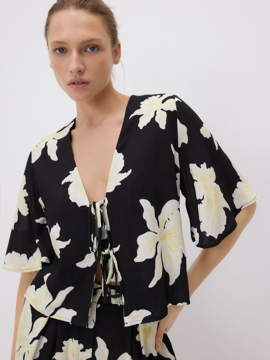 Bluse mit Bindedetail - bunt - RESERVED - 2