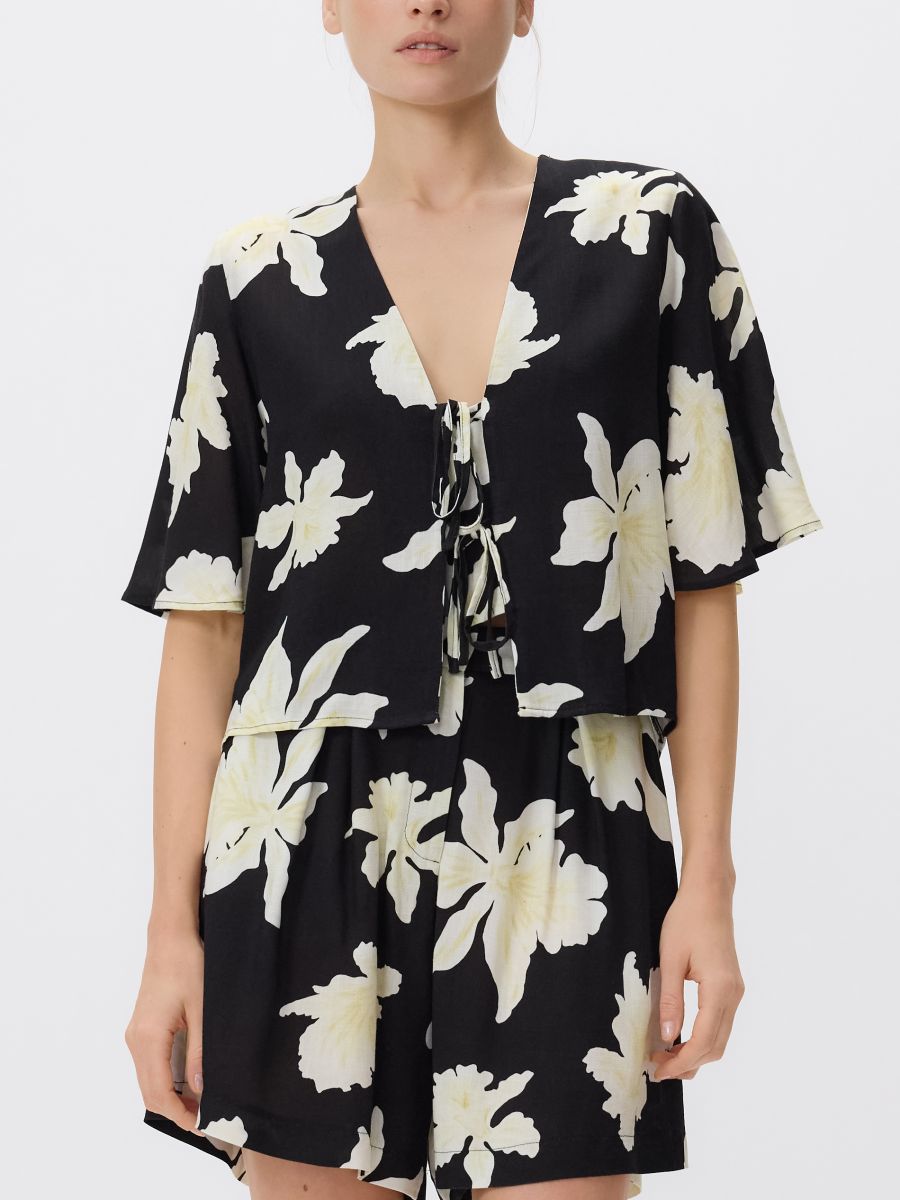 Bluse mit Bindedetail - bunt - RESERVED - 3