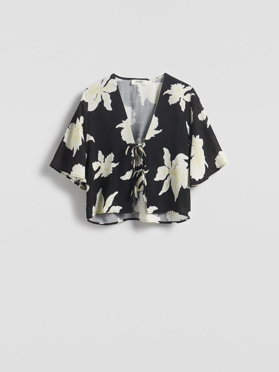 Bluse mit Bindedetail - bunt - RESERVED - 5