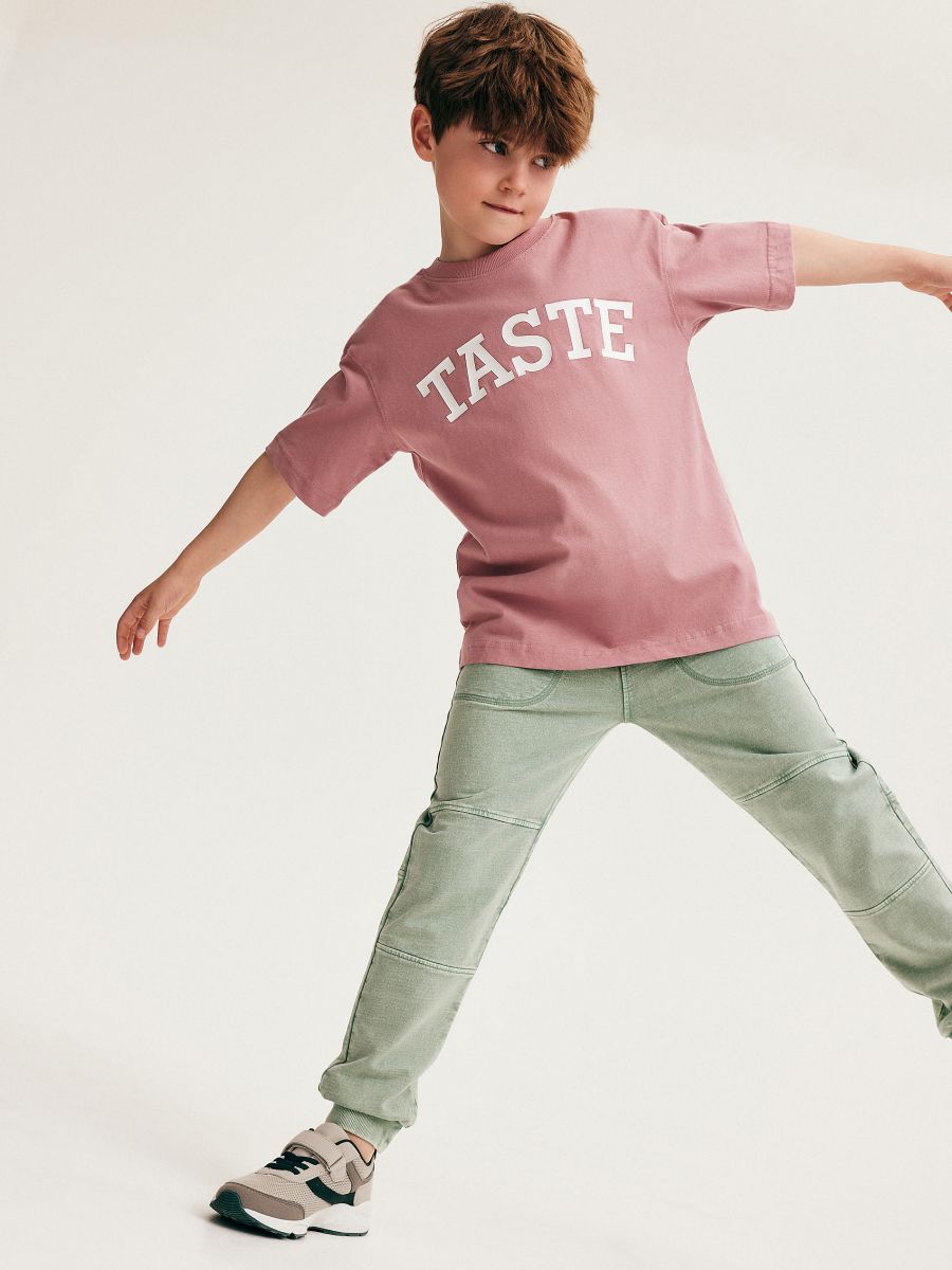 Sweatpants with wash effect - pale green - RESERVED - 3