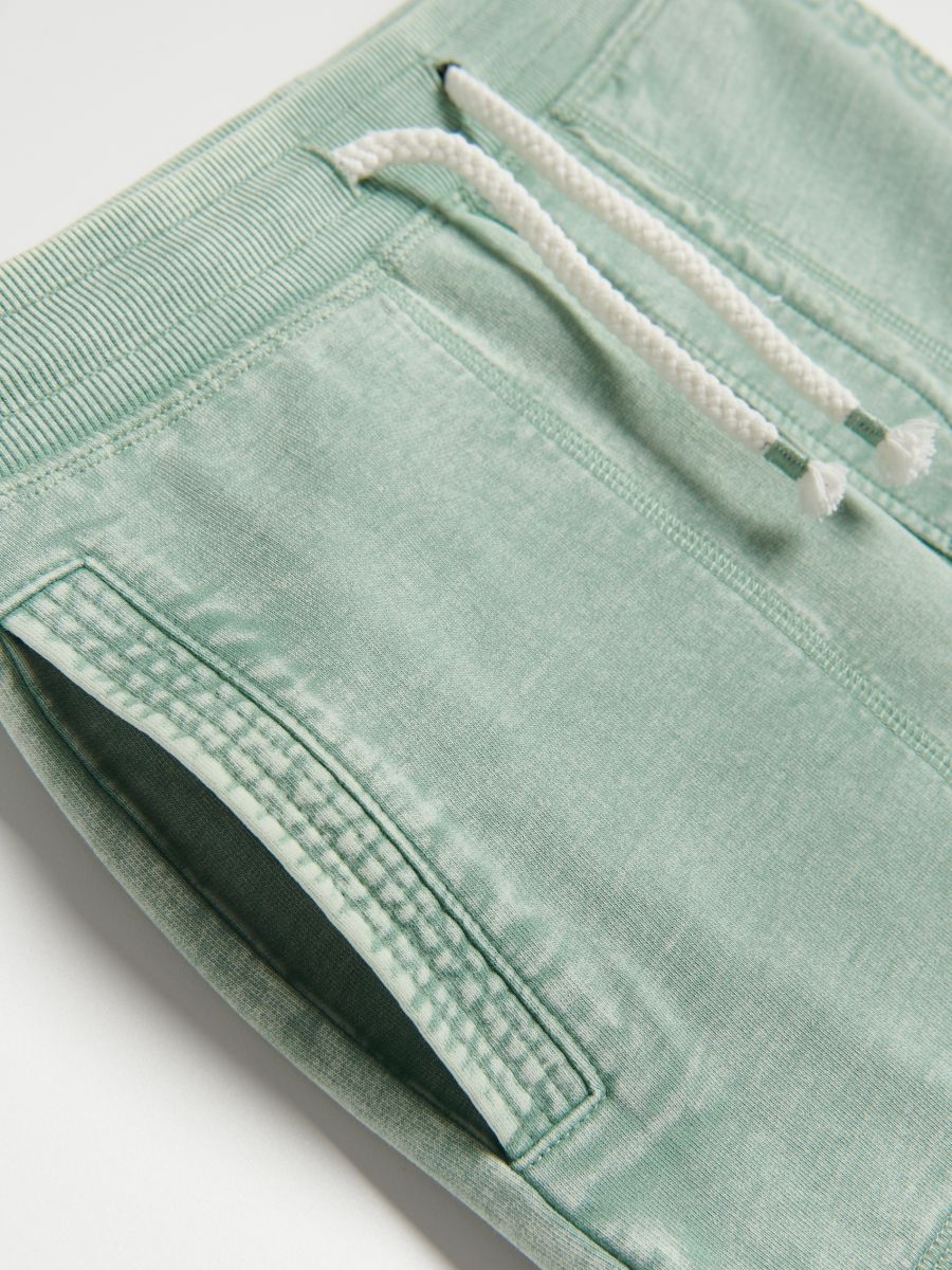 Sweatpants with wash effect - pale green - RESERVED - 5