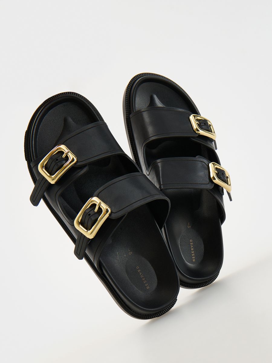 Sliders with buckles - black - RESERVED - 3