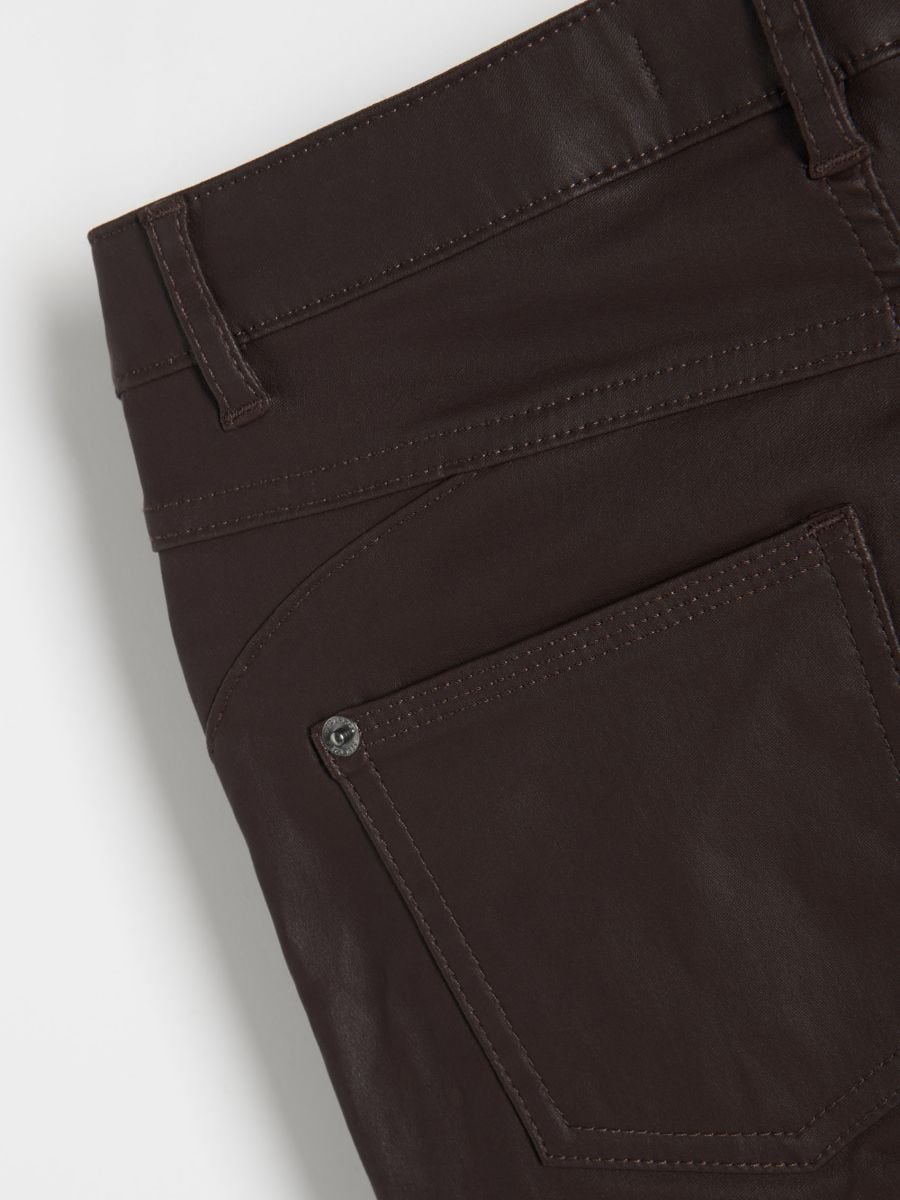Waxed push up trousers - dark brown - RESERVED - 2