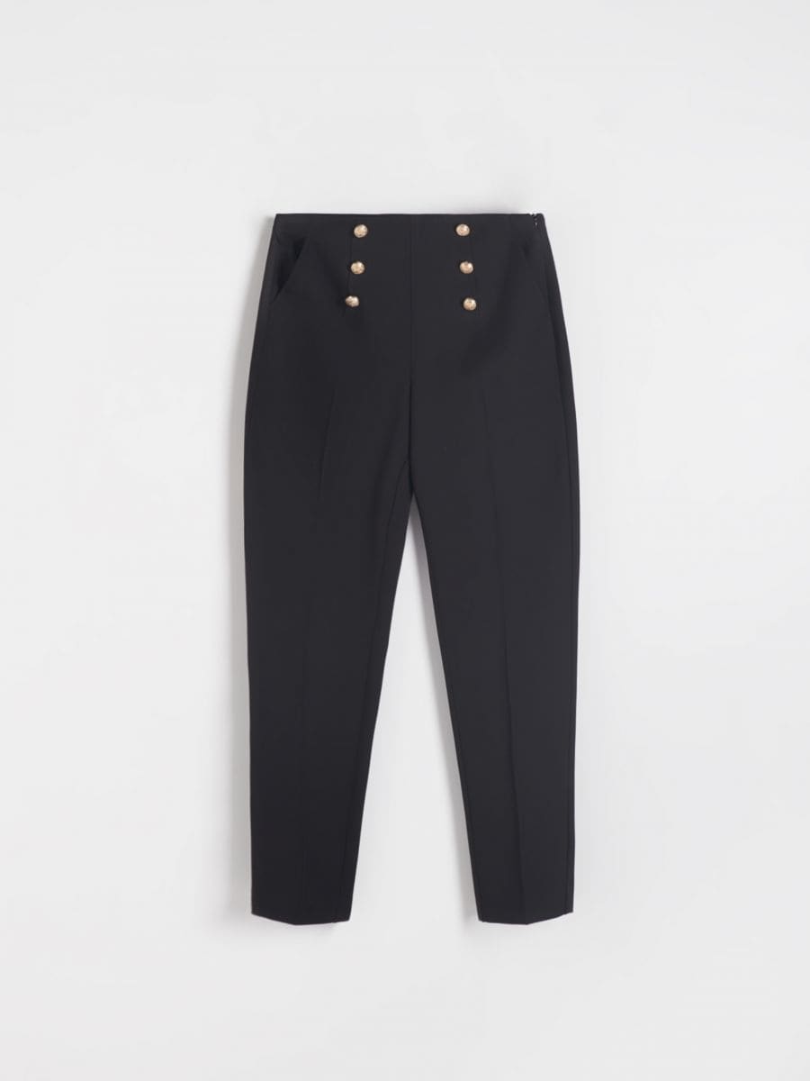 Trousers with gold tone buttons - black - RESERVED - 4