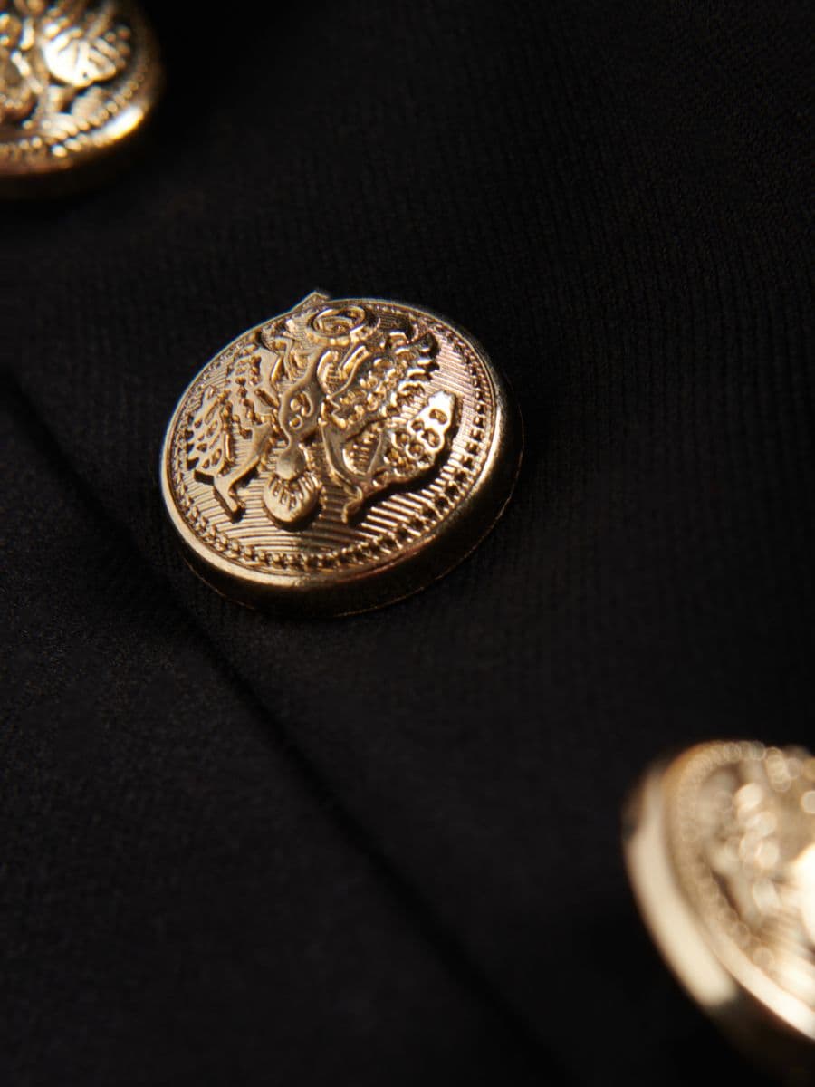 Trousers with gold tone buttons - black - RESERVED - 5