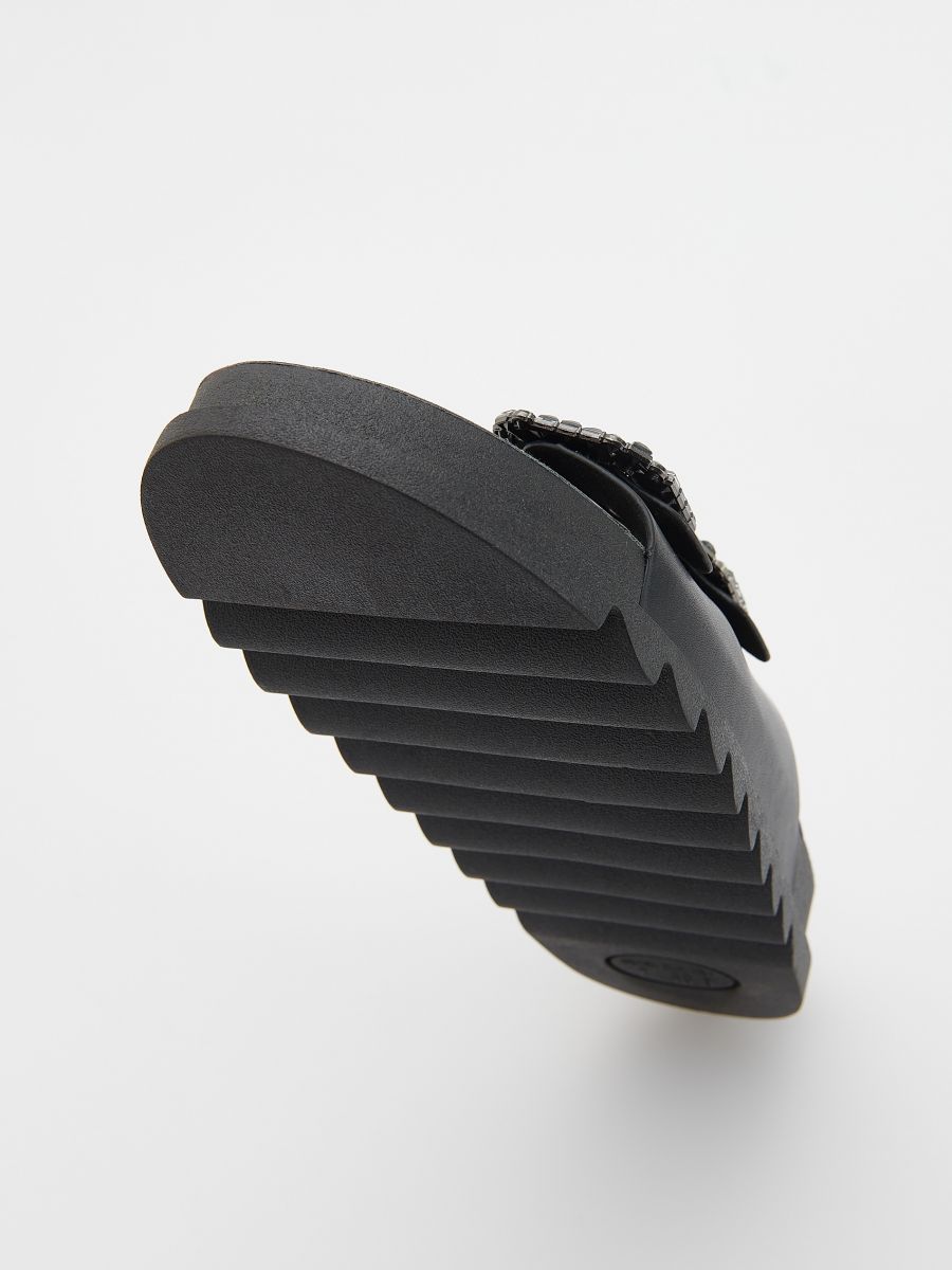 Sliders with decorative buckles - black - RESERVED - 5