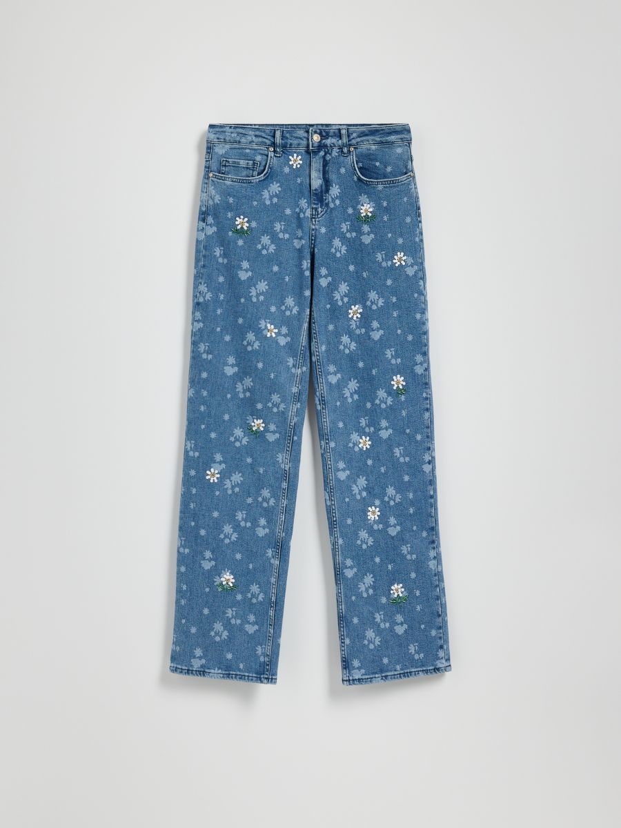 LADIES` JEANS TROUSERS - шарено - RESERVED - 5