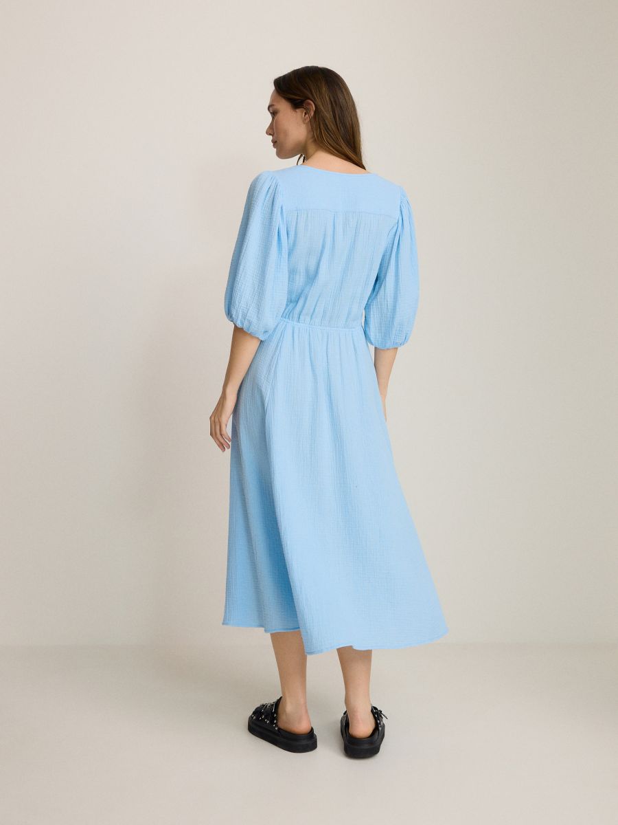 Robe midi en mousseline - bleu pâle - RESERVED - 5