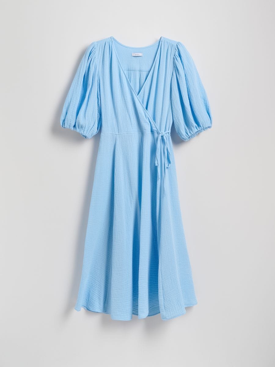 Robe midi en mousseline - bleu pâle - RESERVED - 6