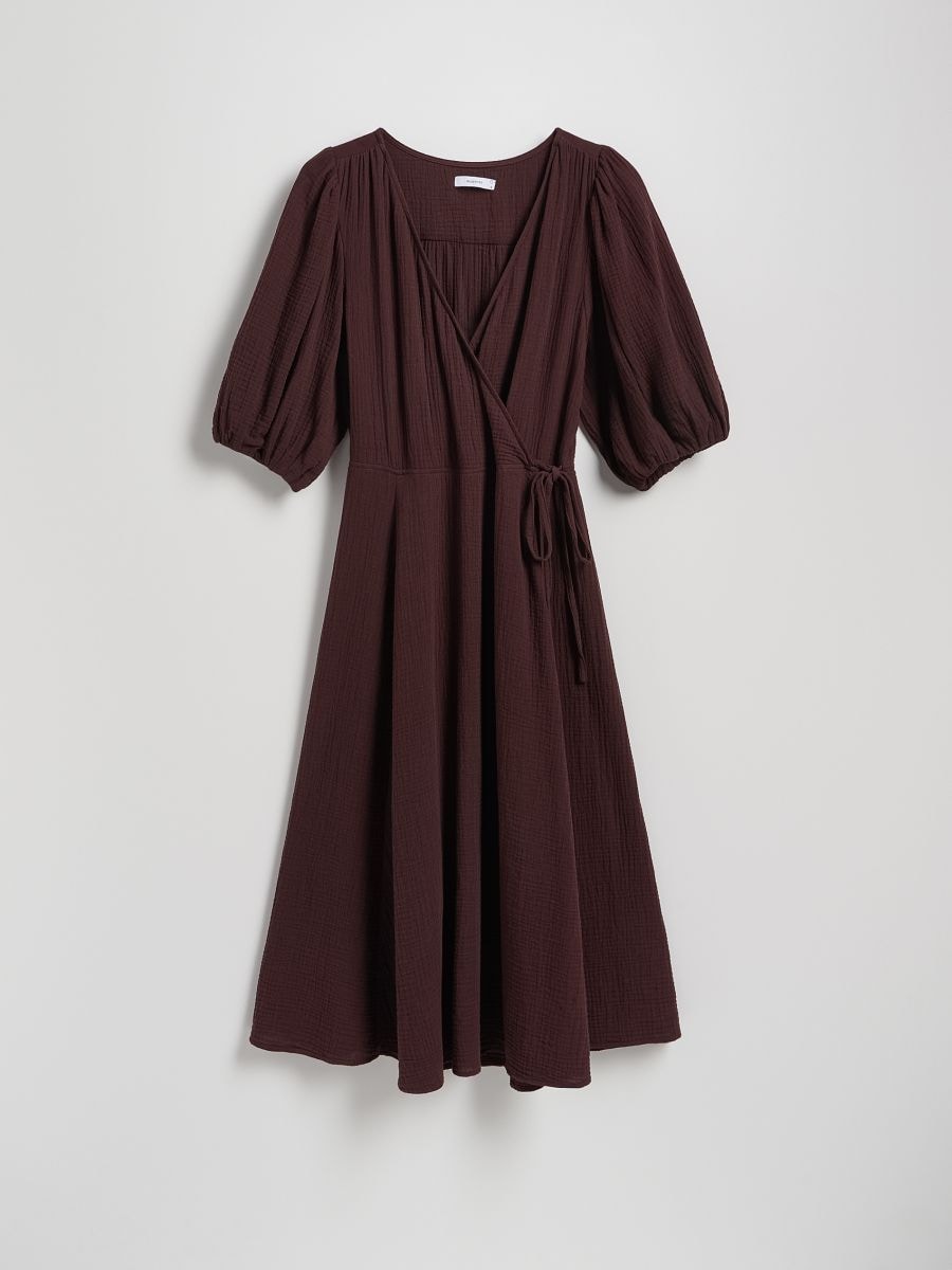Robe midi en mousseline - Marron - RESERVED - 5