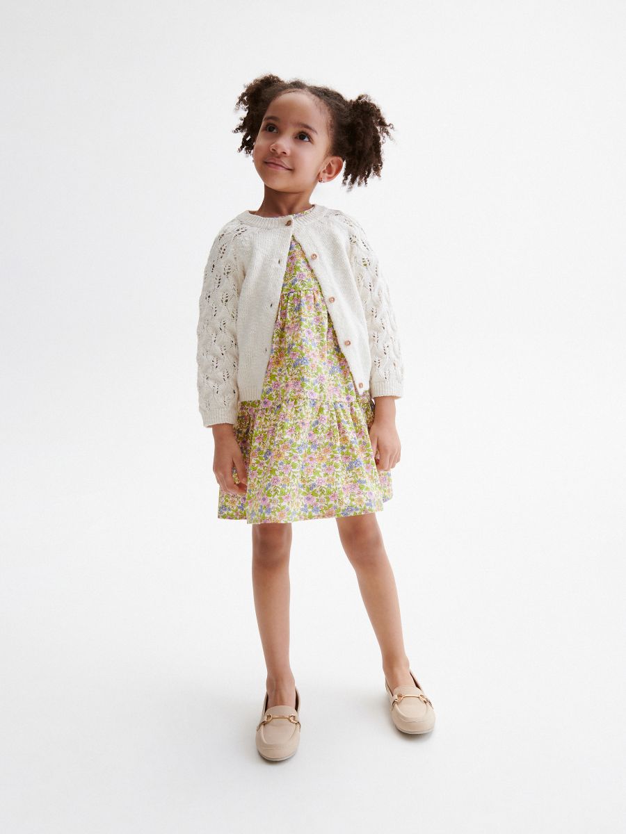 Cardigan with openwork sleeves - cream - RESERVED - 2