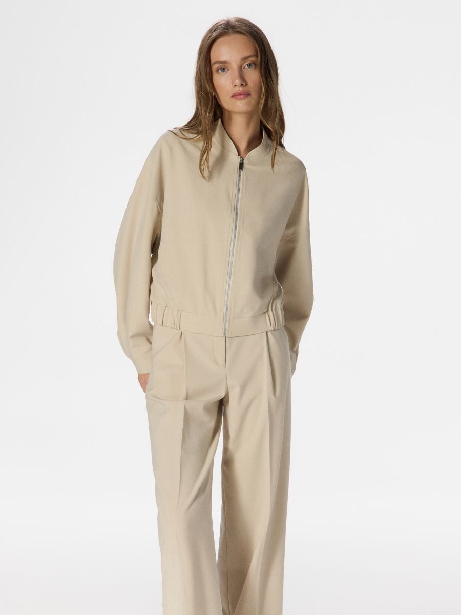 Bomber jacket with wool blend - beige - RESERVED - 3