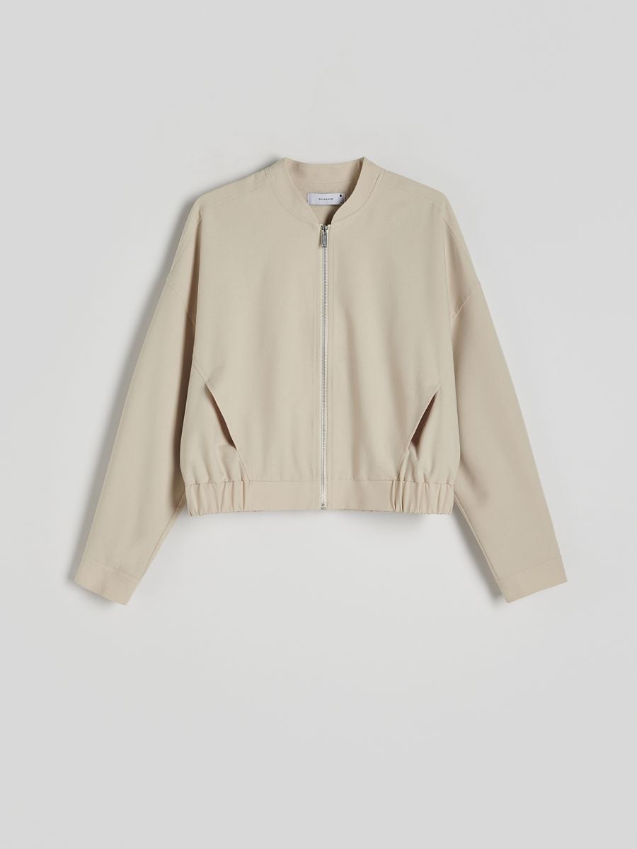 Bomber jacket with wool blend - beige - RESERVED - 4