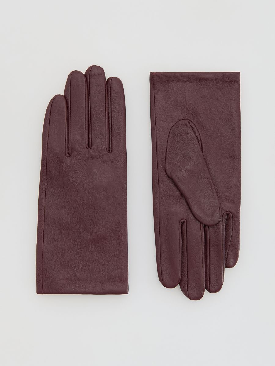 Kožené rukavice - hnědá - RESERVED