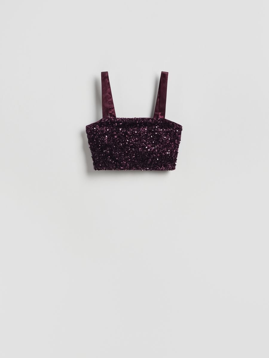 Sequin top - dark violet - RESERVED