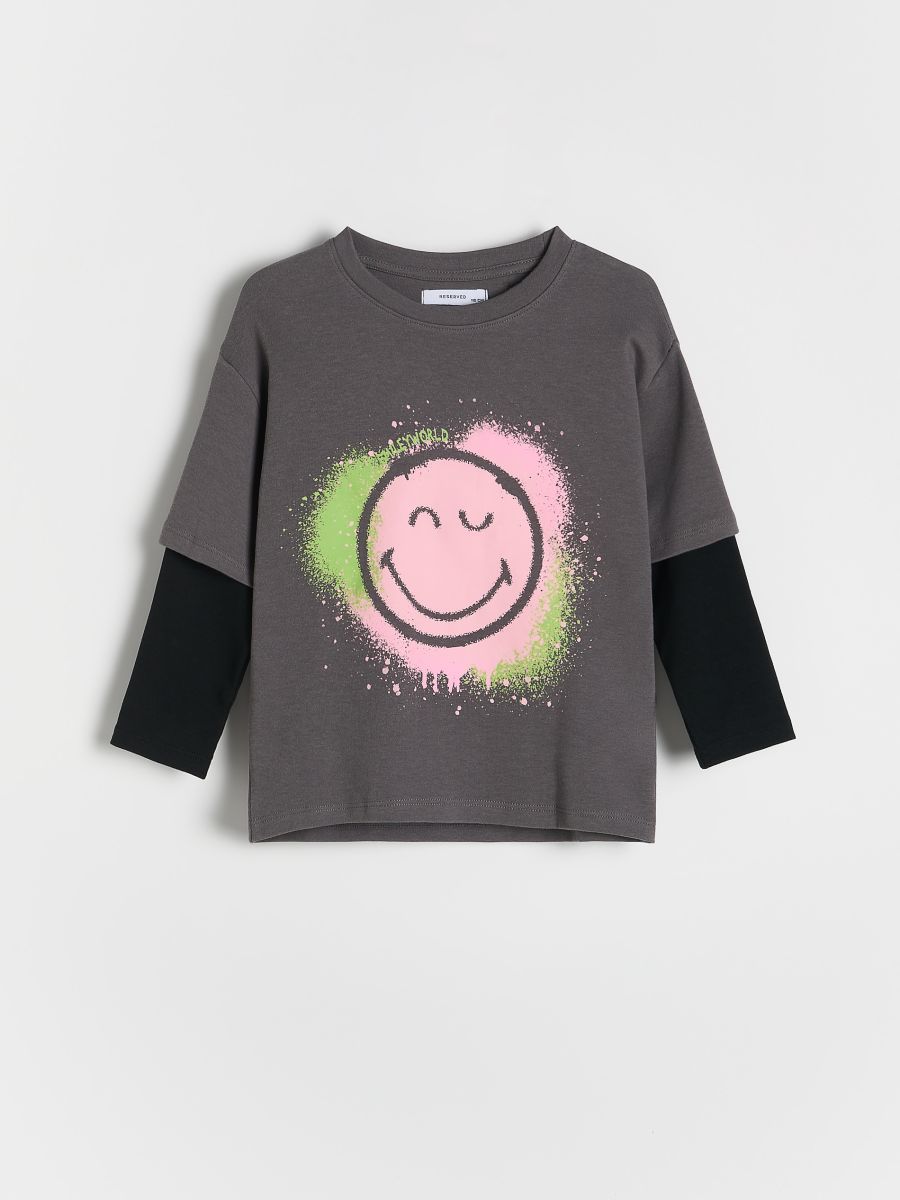 Koszulka SmileyWorld® - ciemnoszary - RESERVED