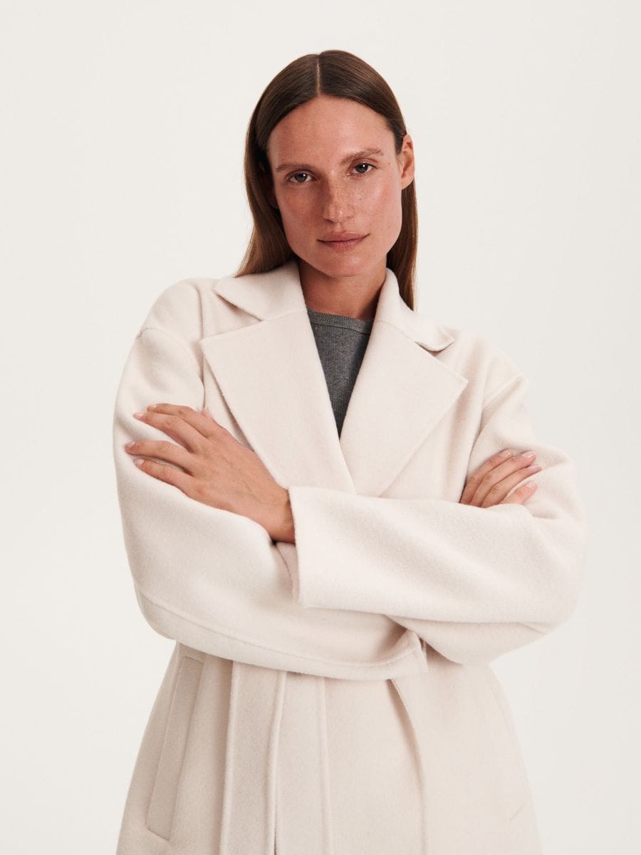 Wool coat - cream - RESERVED - 4