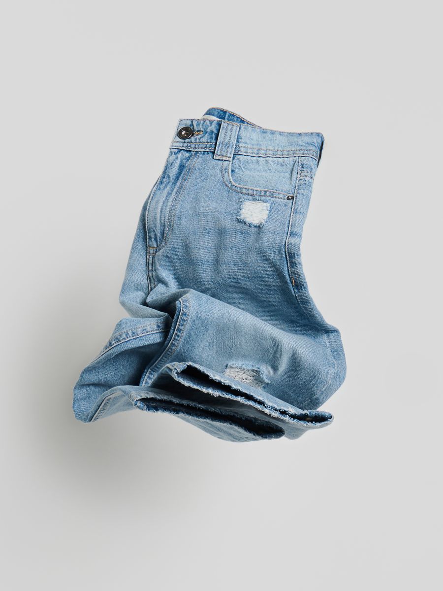 Classic denimbukser i straight cut - blå - RESERVED