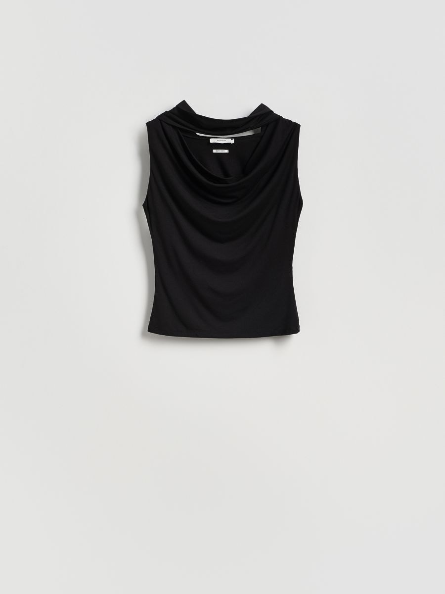【dydoshop】25ss draped top Draped top - Black - Women - Gina Tricot
