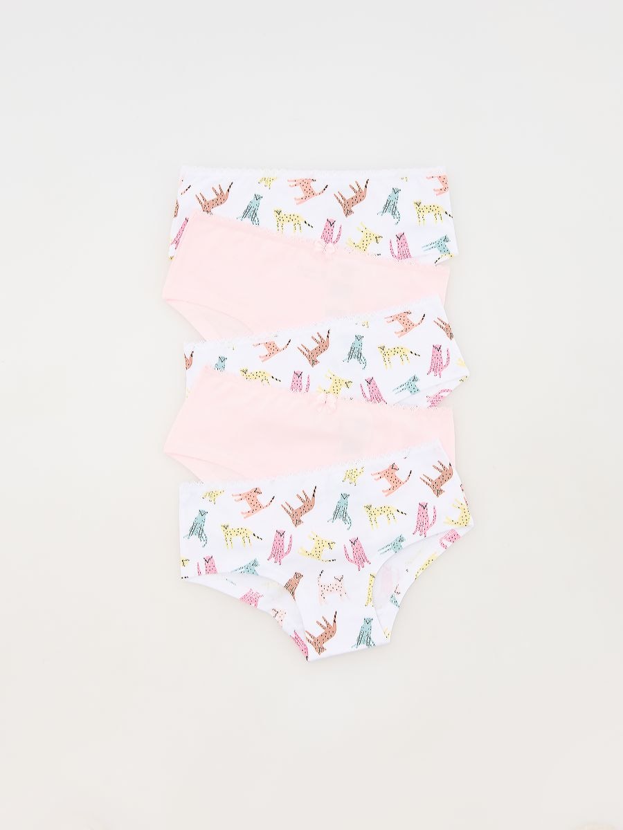 Cotton rich knickers 5 pack - pastel pink - RESERVED