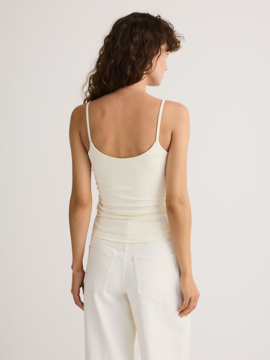 Plain spaghetti strap top - cream - RESERVED - 4