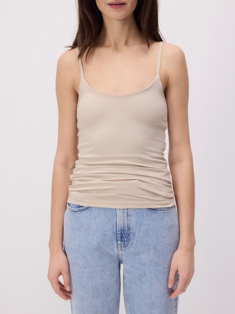 LADIES` SINGLET - beige - RESERVED - 2