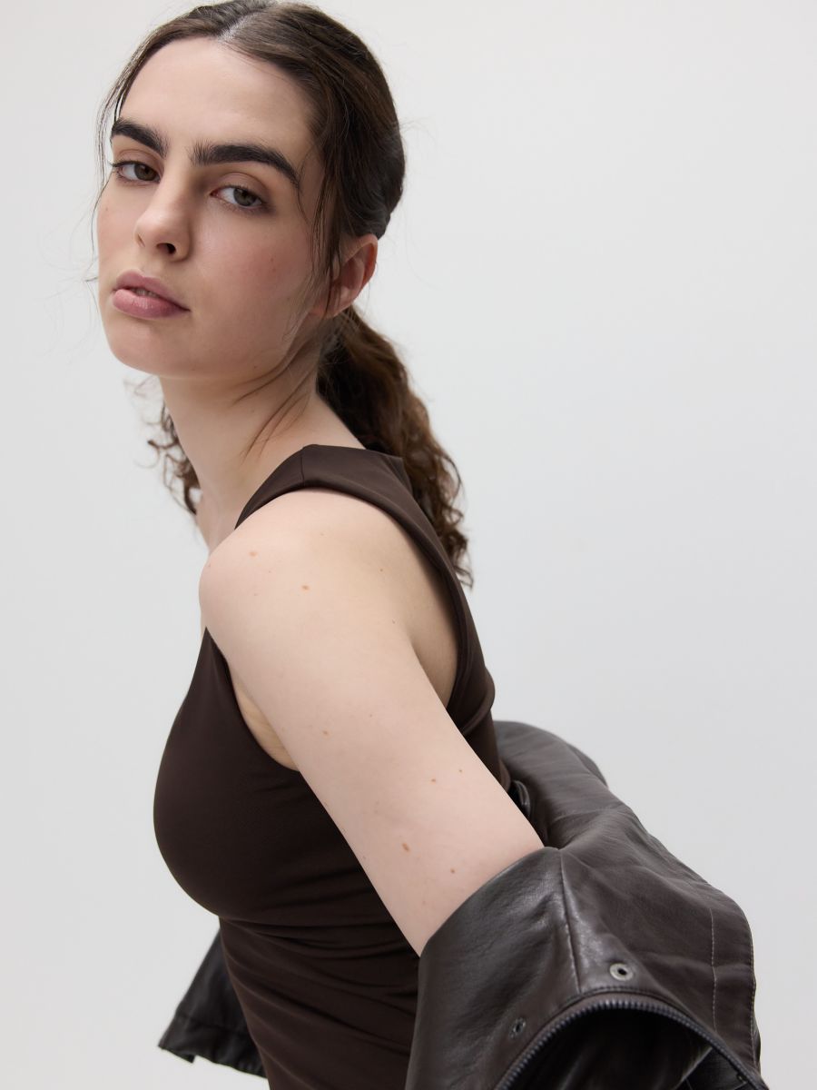 Plain top - dark brown - RESERVED - 2