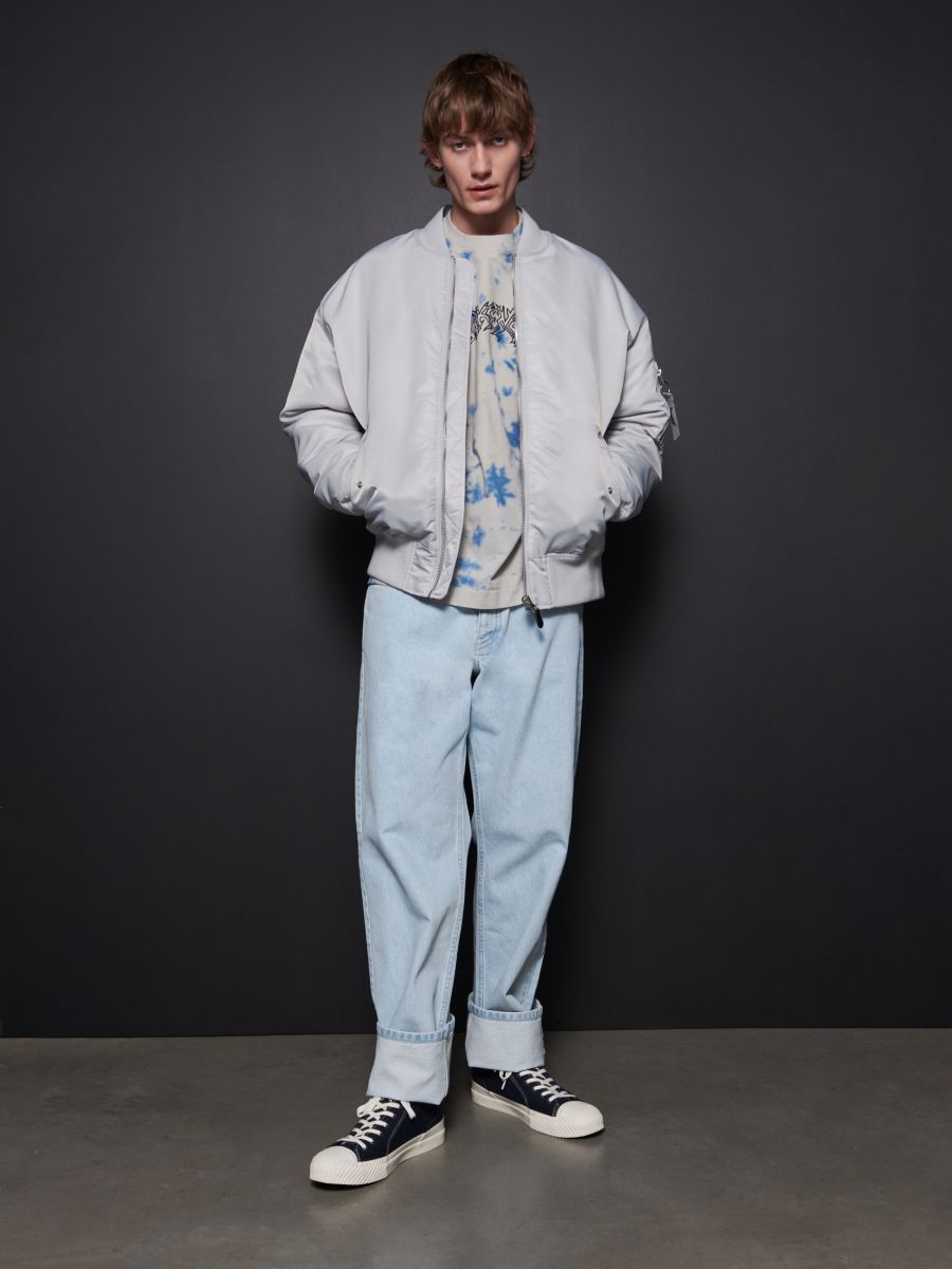 Oversized bomber jacket - light grey - RESERVED - 2