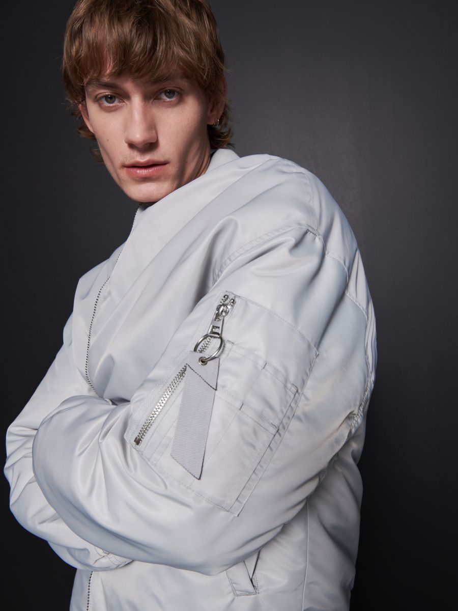 Oversized bomber jacket - light grey - RESERVED - 3