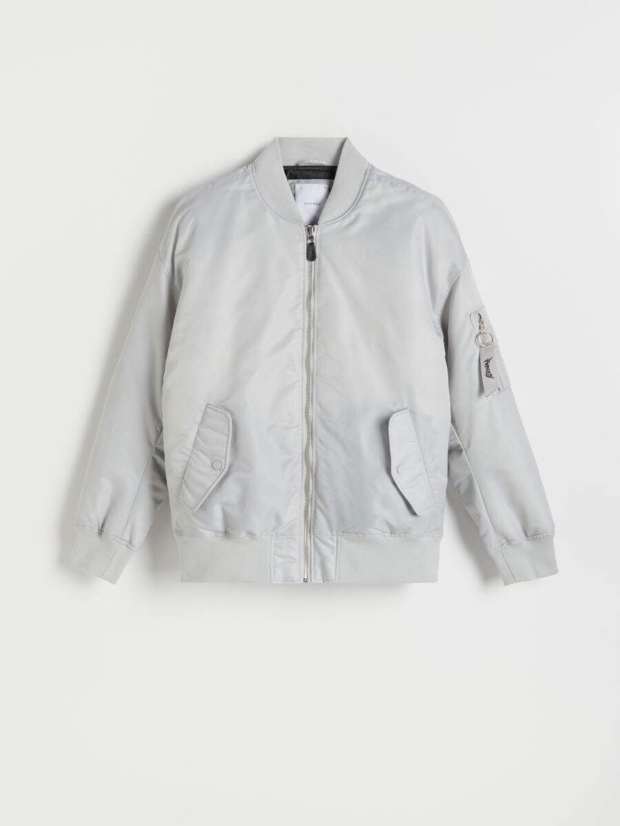 Oversized bomber jacket - light grey - RESERVED - 4