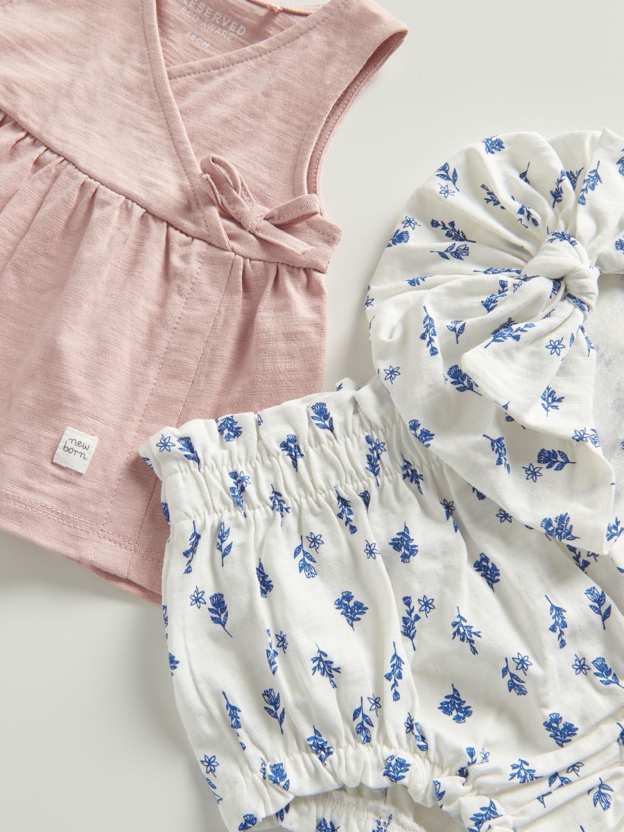 Cotton set with hat - pink - RESERVED - 4