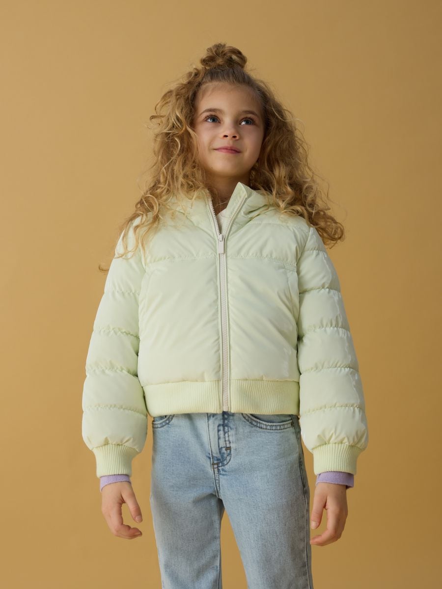 Quilted jacket with hood - light yellow - RESERVED - 2