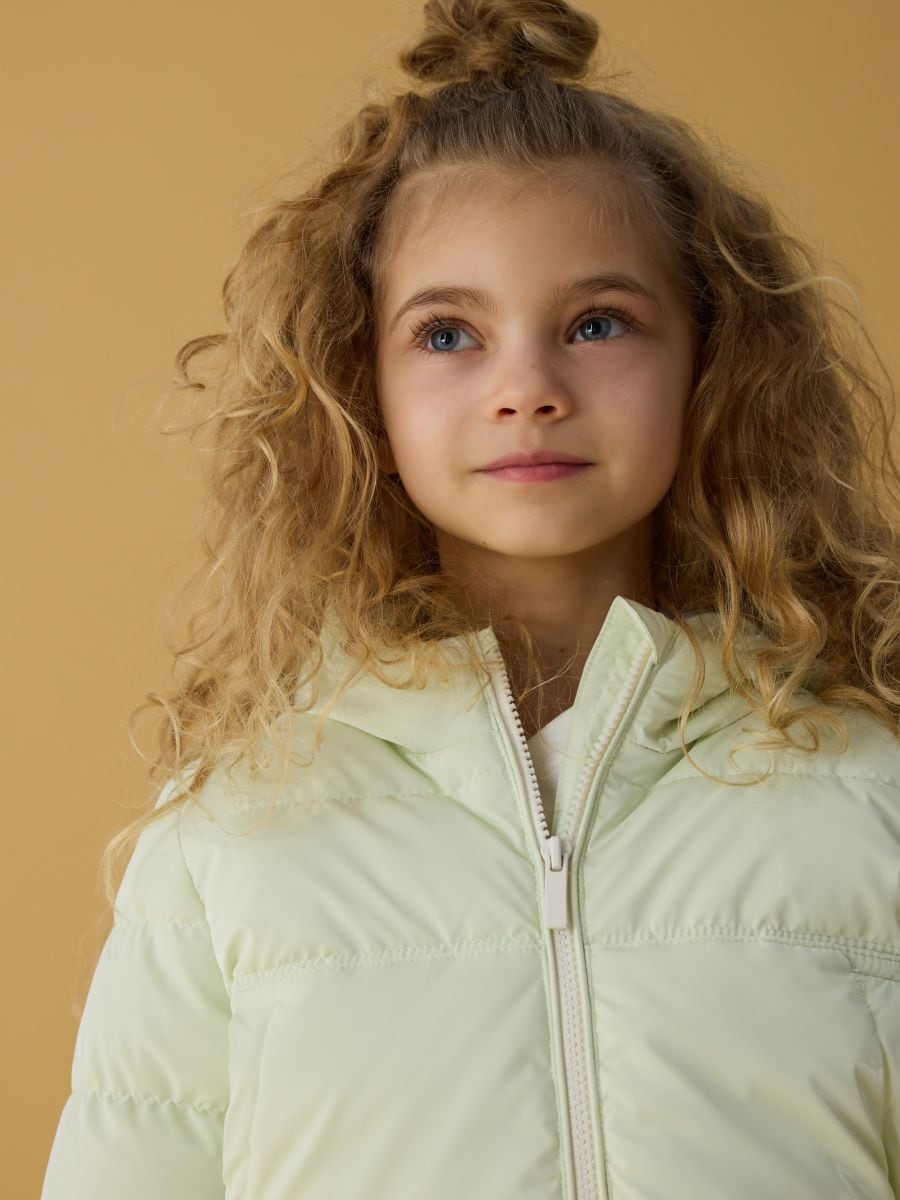 Quilted jacket with hood - light yellow - RESERVED - 6