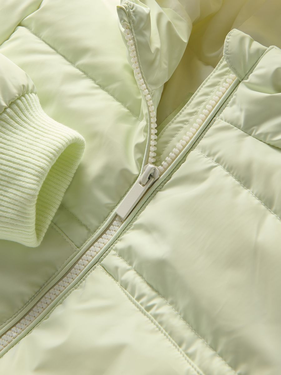 Quilted jacket with hood - light yellow - RESERVED - 4