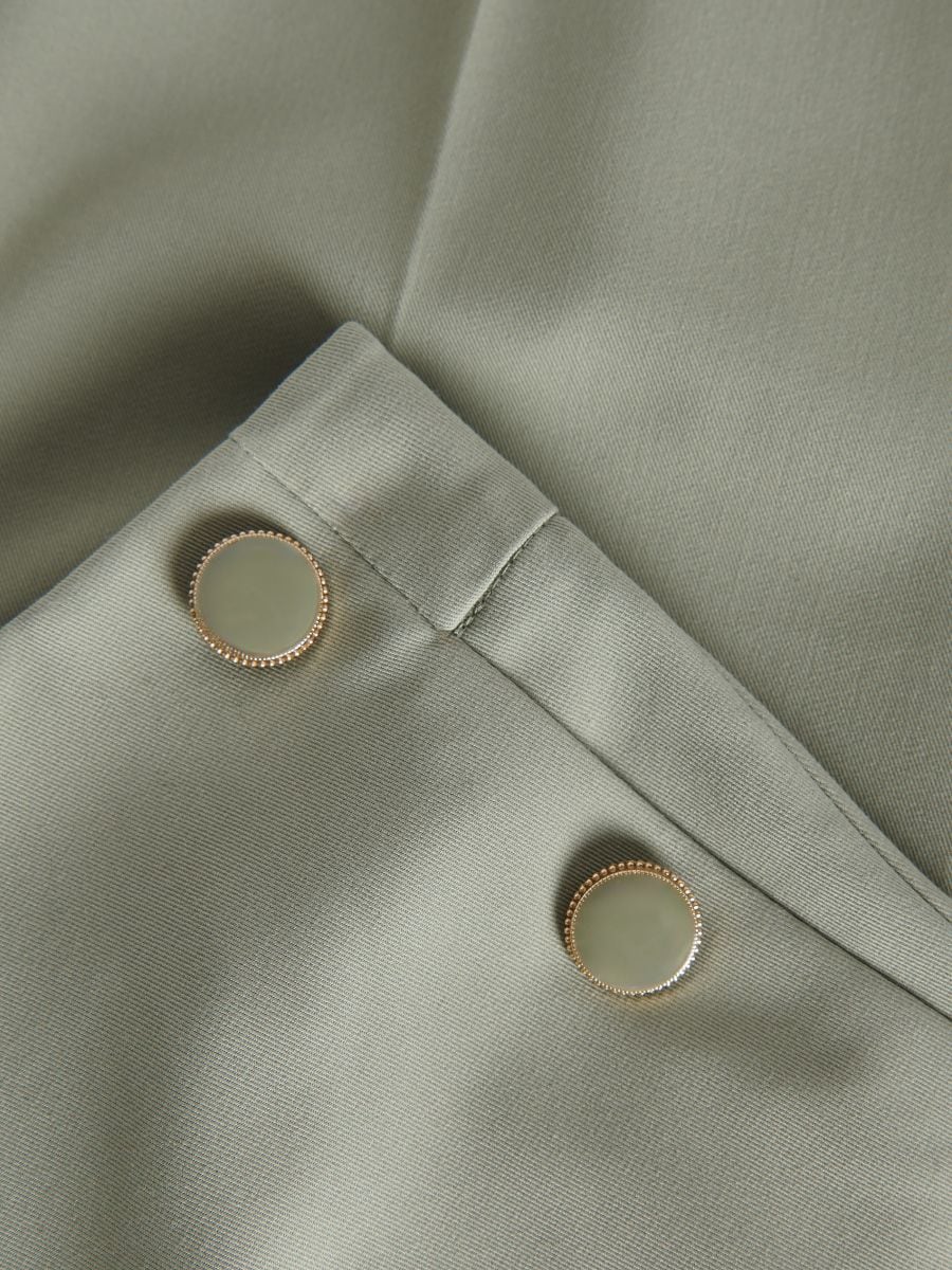 Cigarette trousers with buttons - light olive - RESERVED - 5