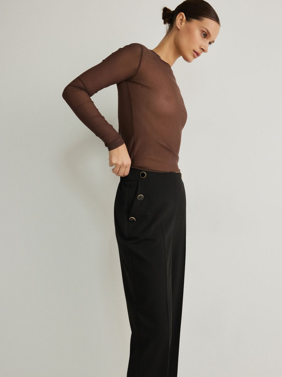 Cigarette trousers with buttons - black - RESERVED - 2